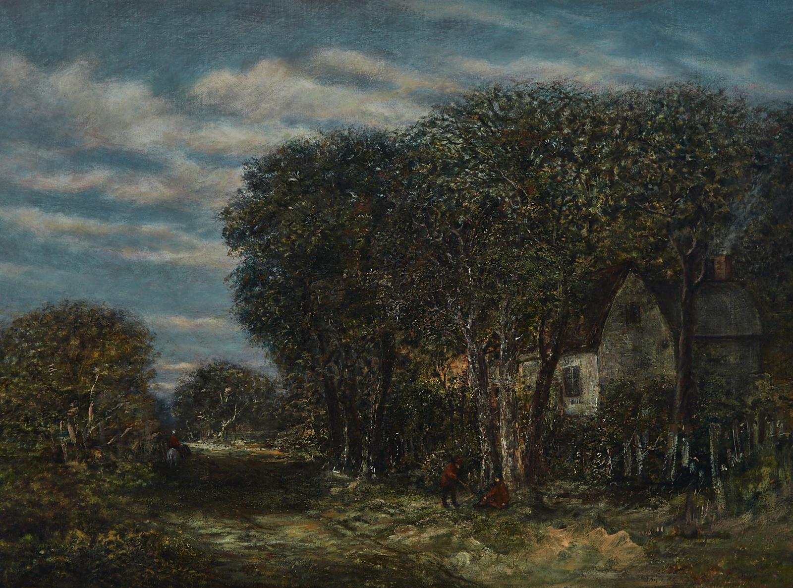 John Varley the Elder (1778-1842) - Country Lane With Figures Outside A Cottage, Norwich