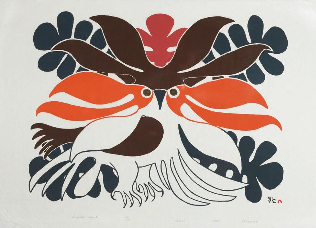 Kenojuak Ashevak (1927-2013) - Tundra Hawk