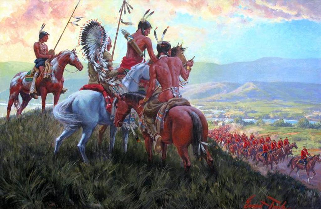 Ernest Tonk (1889-1968) - The N.W.M.P. Establish Fort Calgary (1886); 1958
