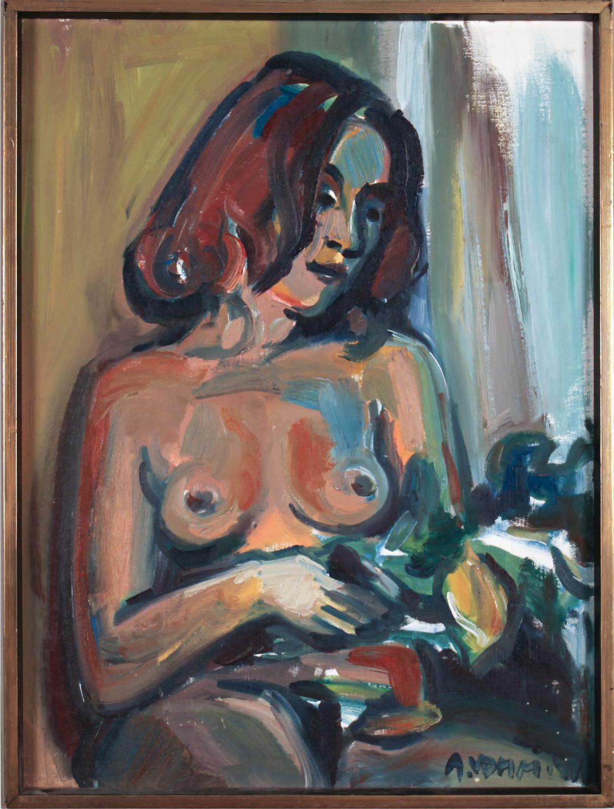 Ants Erik Vomm (1931-2003) - Model With Flowers, 1971