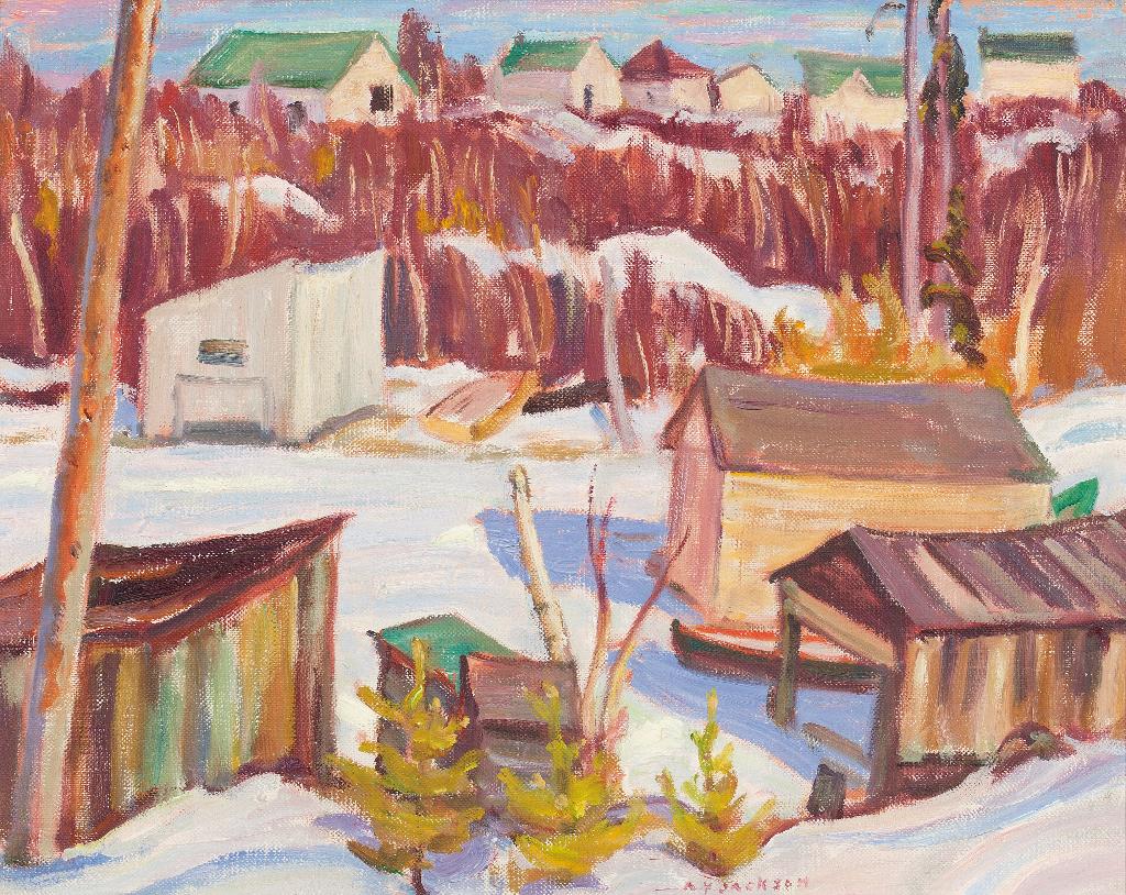 Alexander Young (A. Y.) Jackson (1882-1974) - Miner's Cottages, cochenour-Willans Mines, Red Lake Country