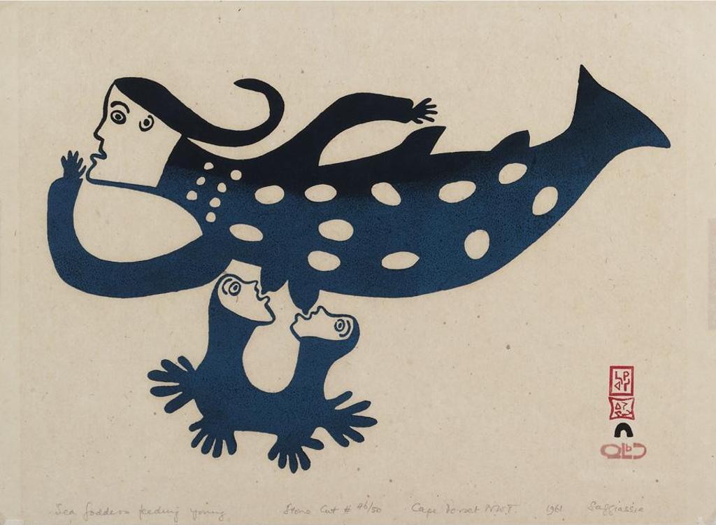 Sakiassie Ragee (1924-2003) - Sea Goddess Feeding Young