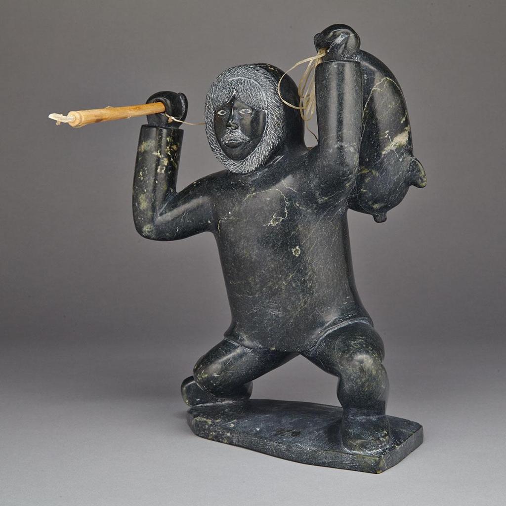 Pitseolak Niviaqsi (1947-2015) - Hunter With Harpoon And Avataq