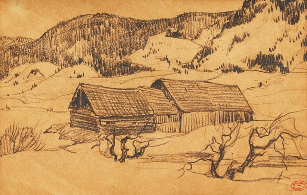 Clarence Alphonse Gagnon (1881-1942) - Grange à la campagne