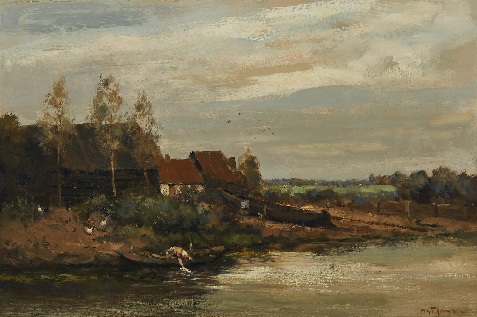 Willem George Frederik Jansen (1871-1949) - In Holland Washing Clothes