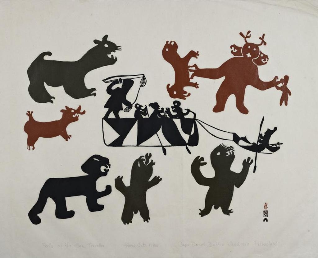Pitseolak Ashoona (1904-1983) - Perils Of The Sea Traveler