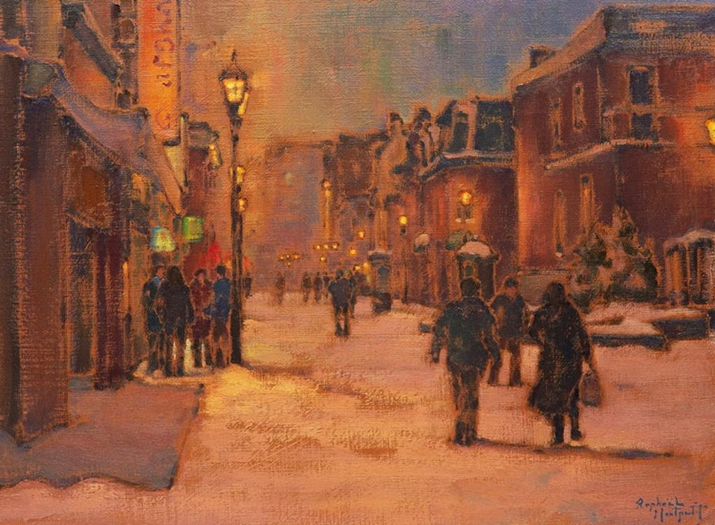 Raphael Montpetit (1980) - Rue enneigée nuit d’hiver