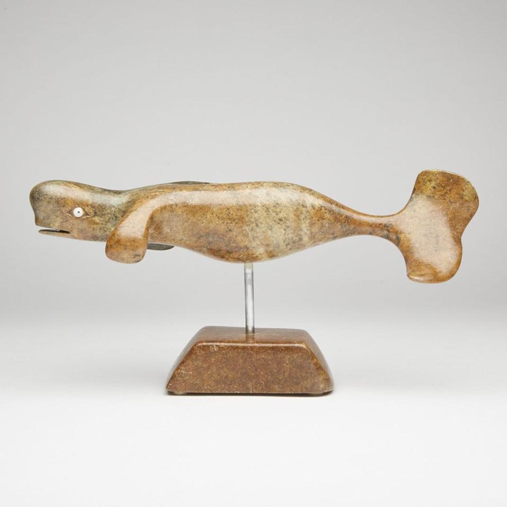 Floyd Kuptana (1964-2021) - Swimming Whale With Inset Eyes
