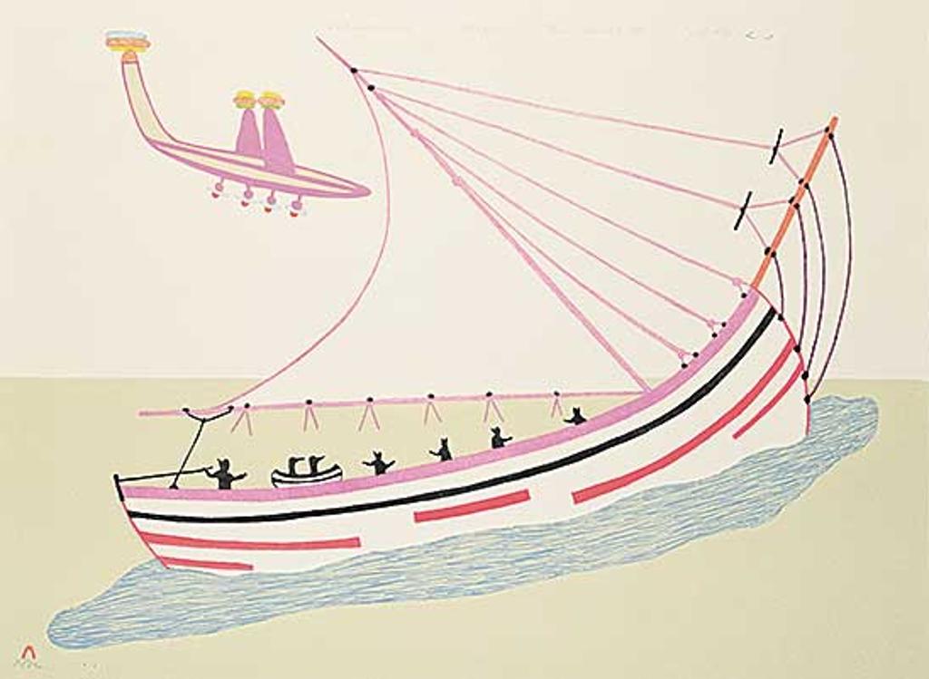 Pudlo Pudlat (1916-1992) - Boat and Airplane #23/50