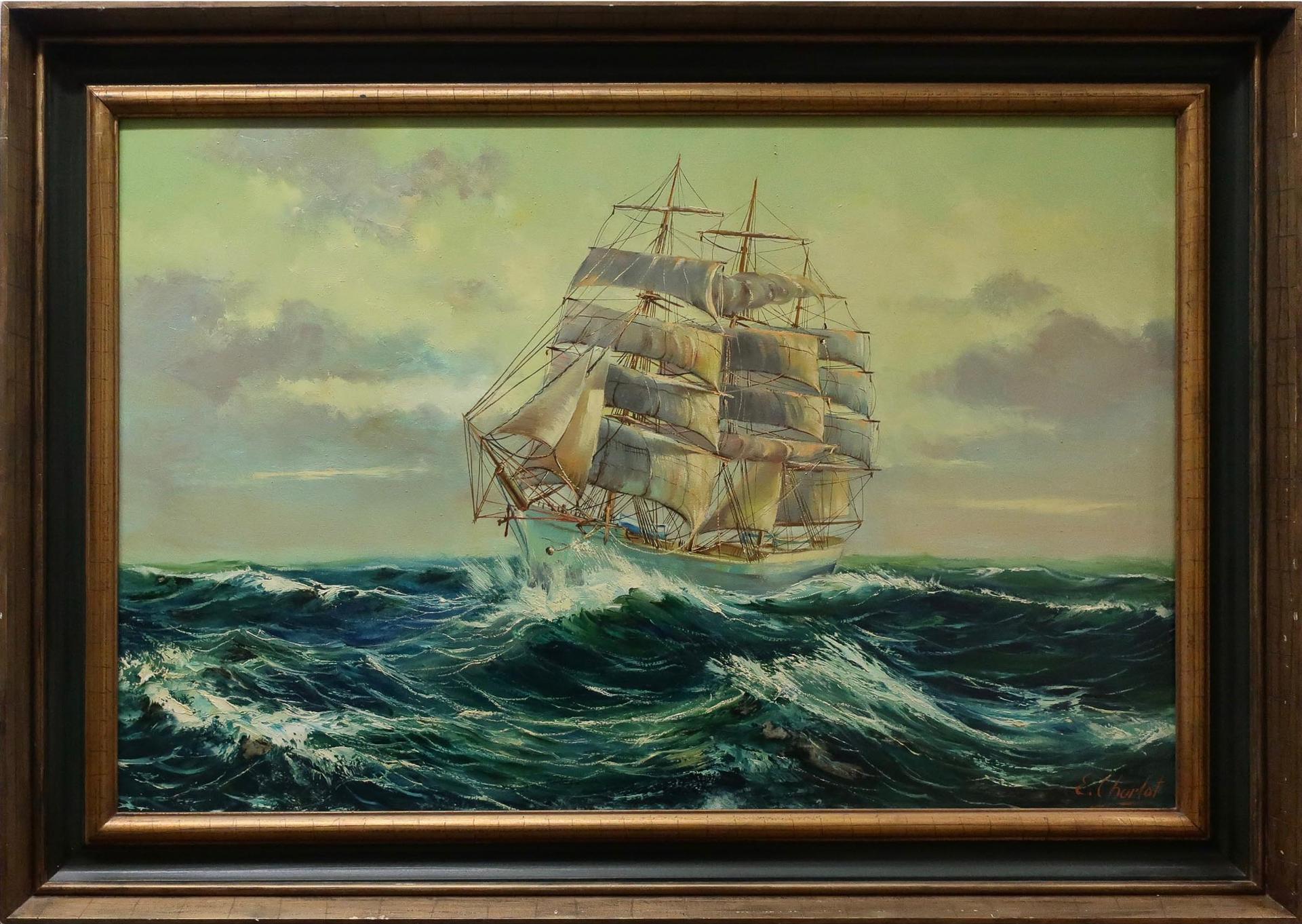 E. Charlot - Clipper In Full Sail