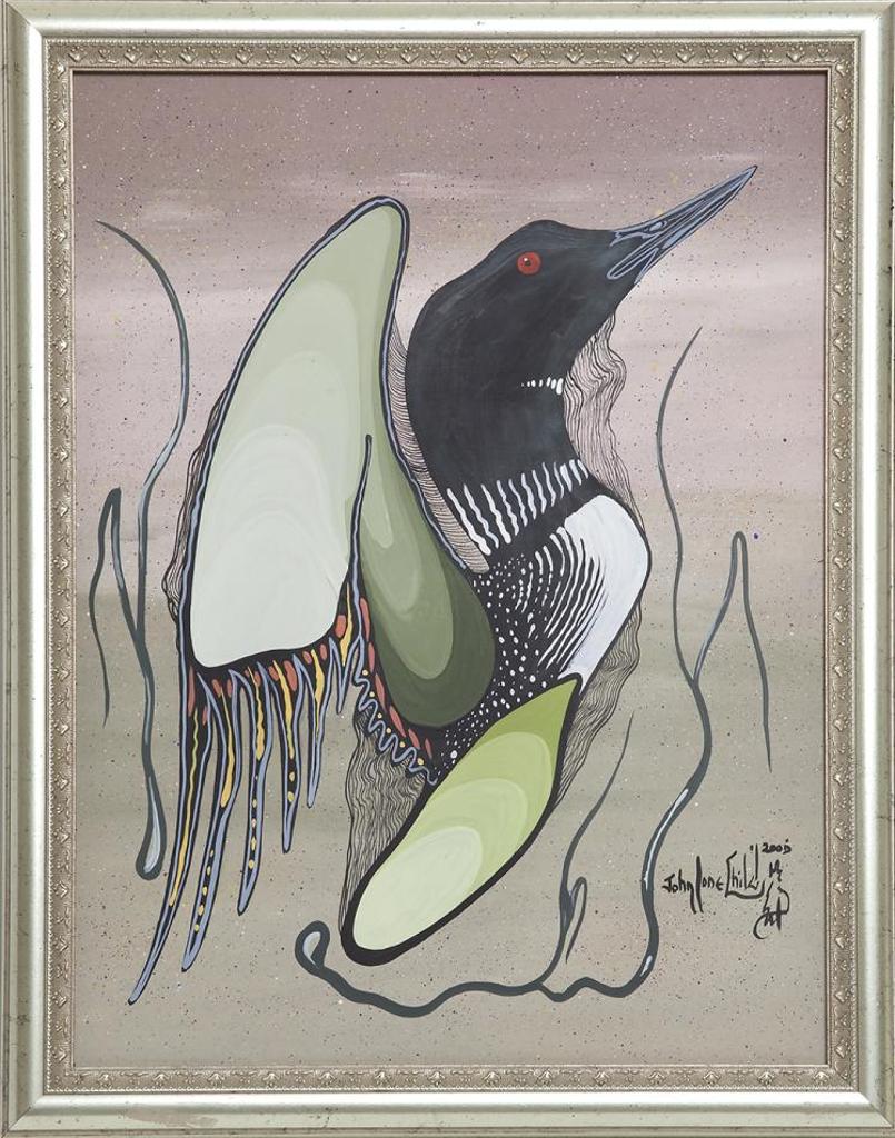 John Lonechild (1962-2020) - Untitled - Loon on a Sandy Background