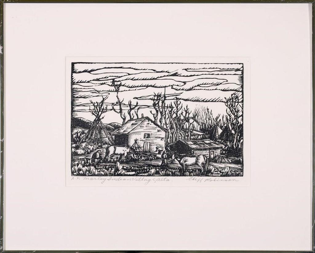 Clifford Foard Cliff Robinson (1916-1992) - Morley Indian Village, Alta; ed. A.P