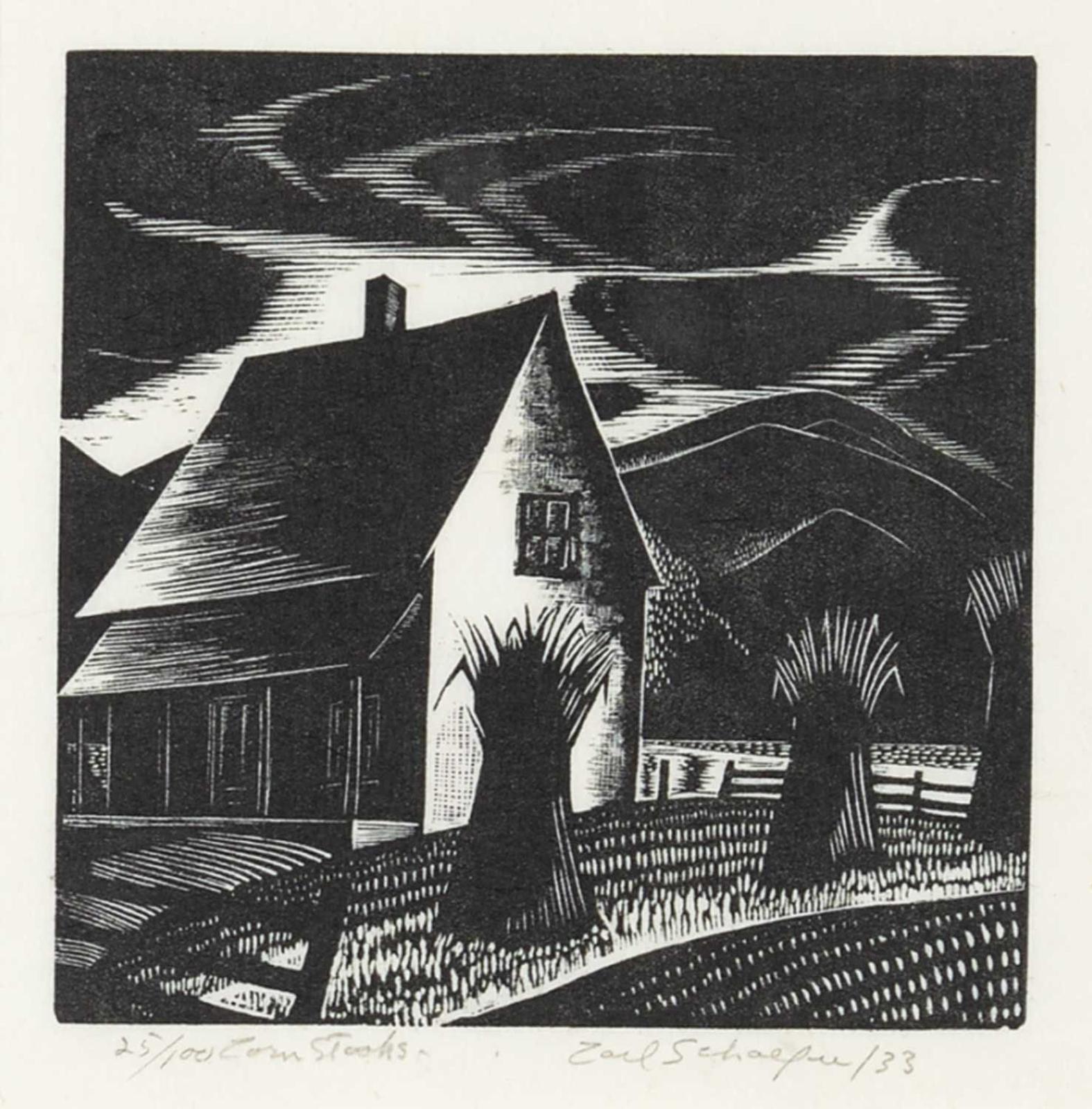 Carl Fellman Schaefer (1903-1995) - Corn Stooks #25/100