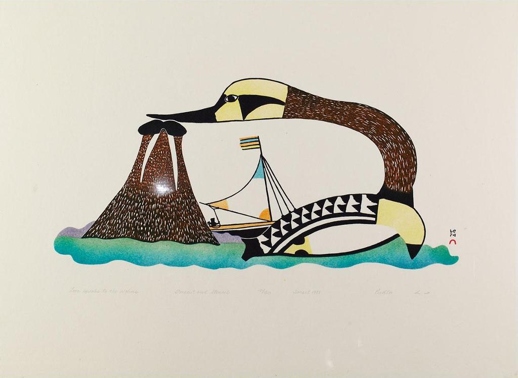 Pudlo Pudlat (1916-1992) - Loon Speaks To The Walrus