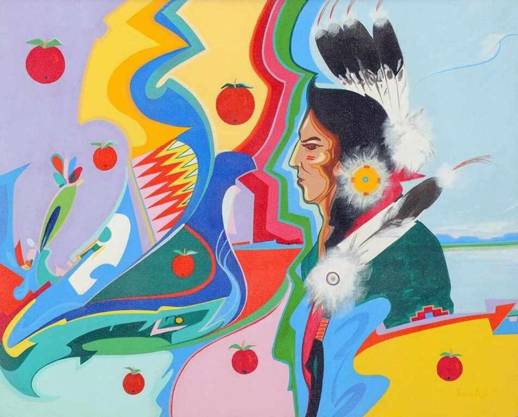 Alex Simeon Janvier (1935-2024) - Return To Roots; Ca 1989
