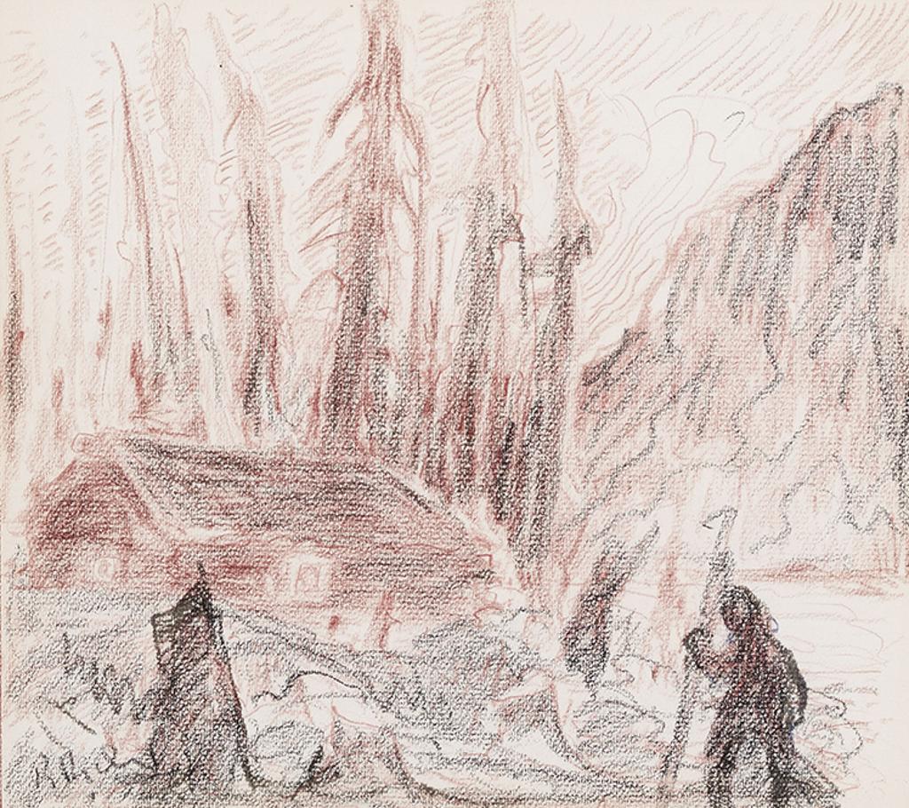 René Jean Richard (1895-1982) - Trappeur et cabane