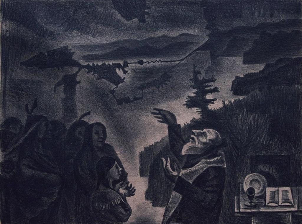 Frederick Hagan (1918-2003) - Religious Figure with Congregation; Model in Studio