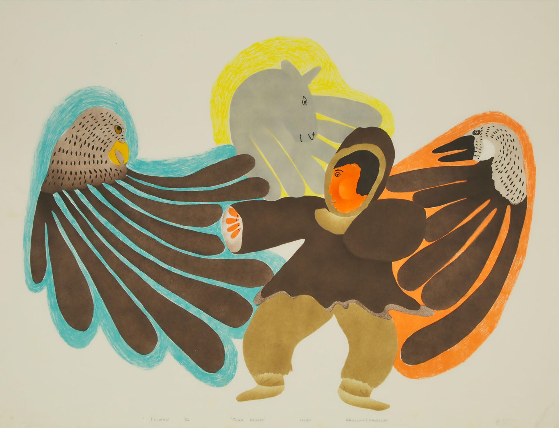Agnes Nanogak (1925-2001) - Four Winds, 1986