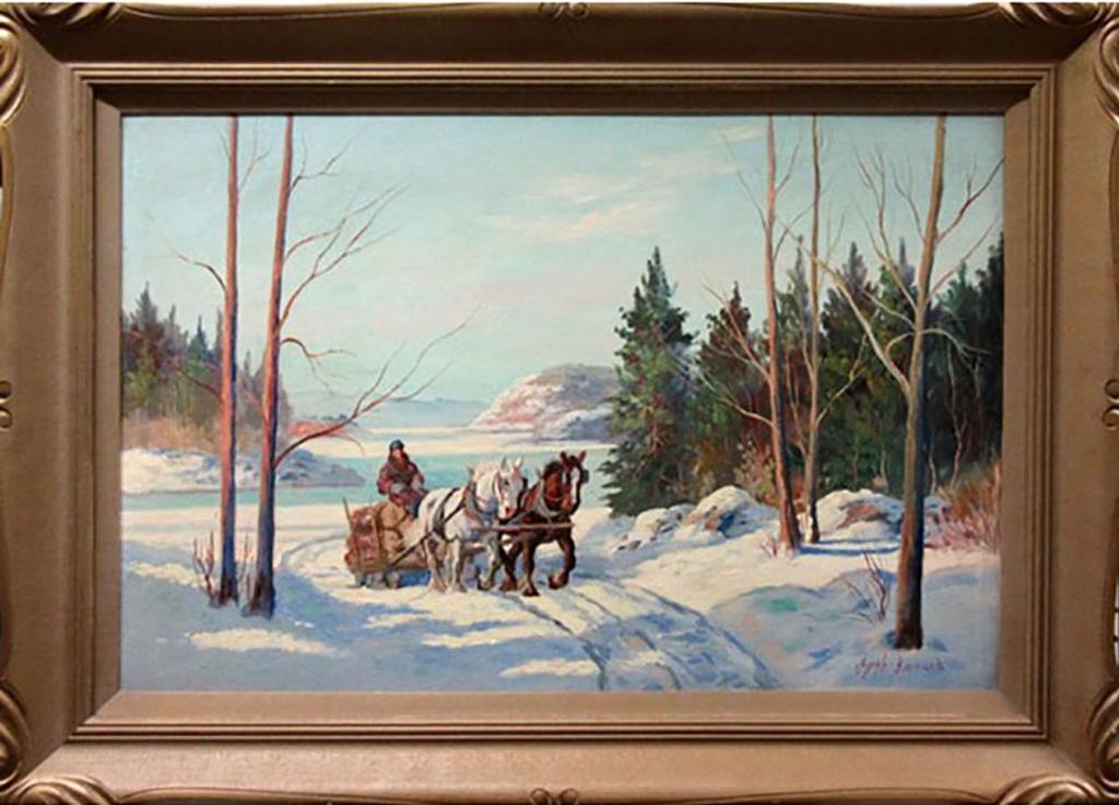 Joseph Bernard - Hauling Logs - Winter