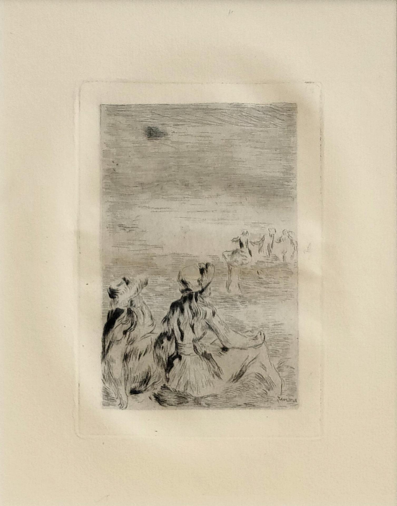 Auguste Renoir - Sur la plage à Beneval, c. 1892