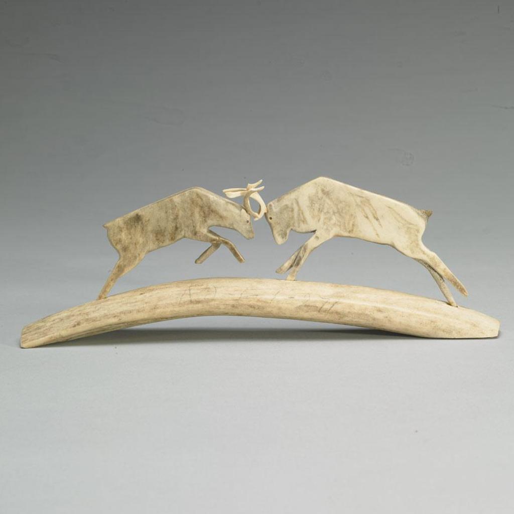 Jacob Irkok (1937-2009) - Charging Caribou
