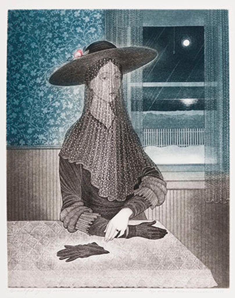 David Lloyd Blackwood (1941-2022) - Beautiful Young Mummer in Margaret Feltham's House