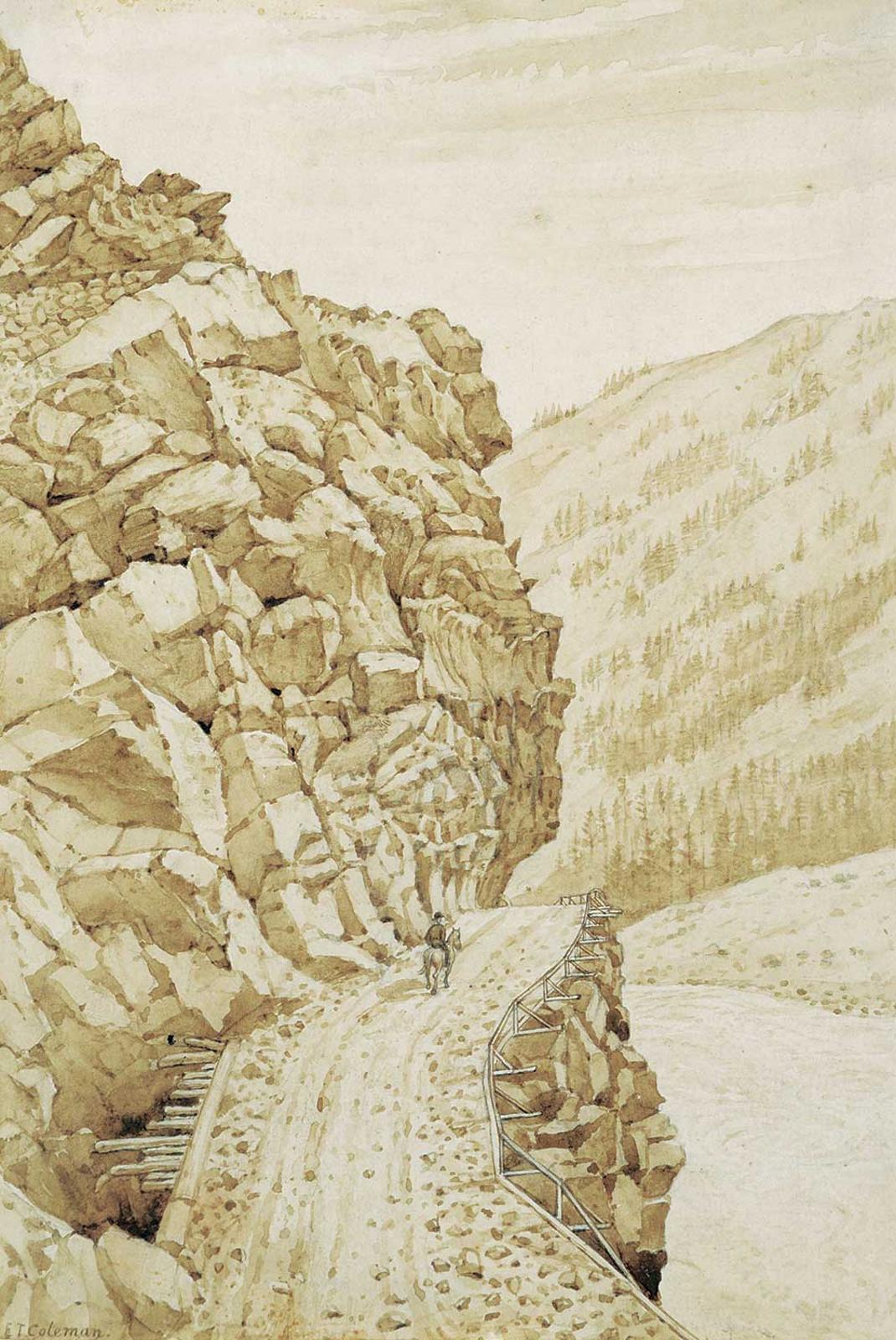 Edmund Thomas Coleman - Untitled - Trail over the Riverside Cliff