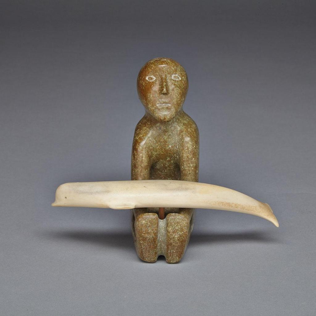 Noah Koughajuke (1899-1976) - Inuk Holding A Whale