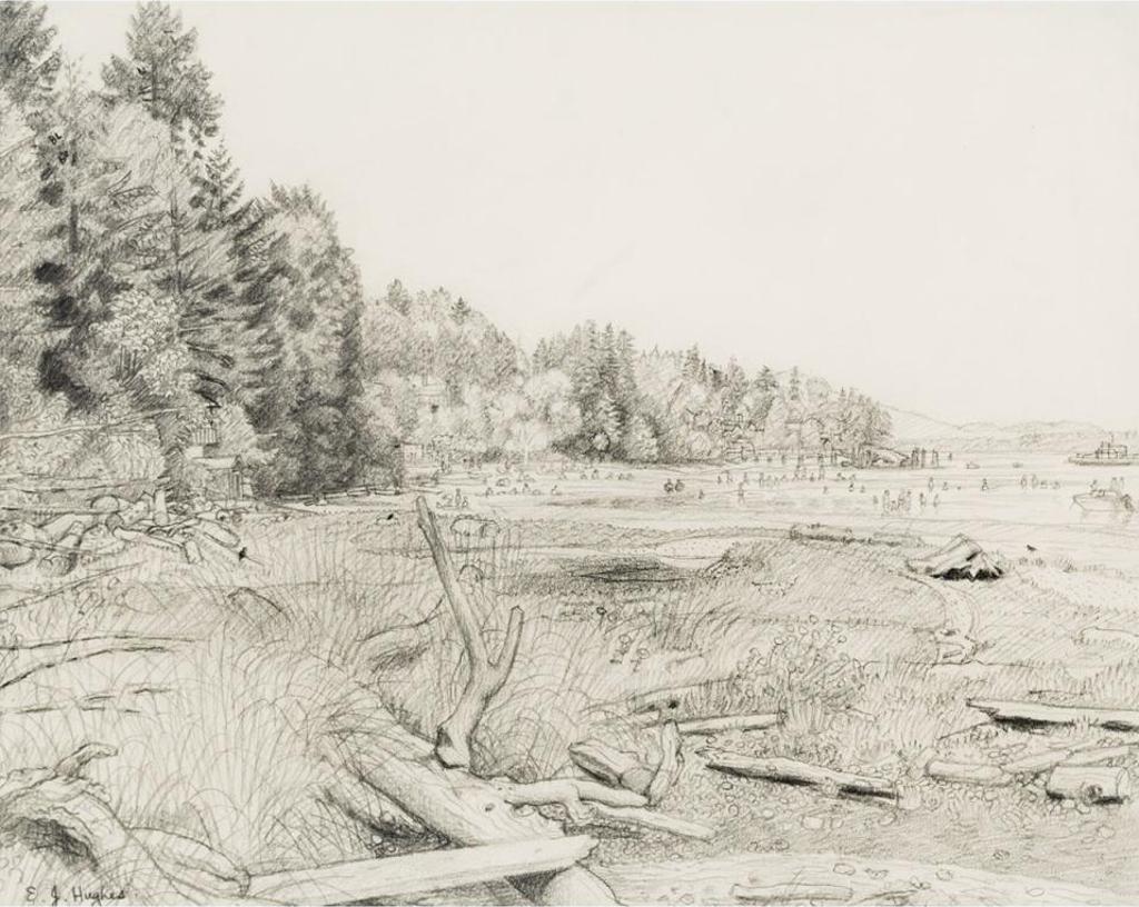 Edward John (E. J.) Hughes (1913-2007) - View Of Bamberton Beach, 1978