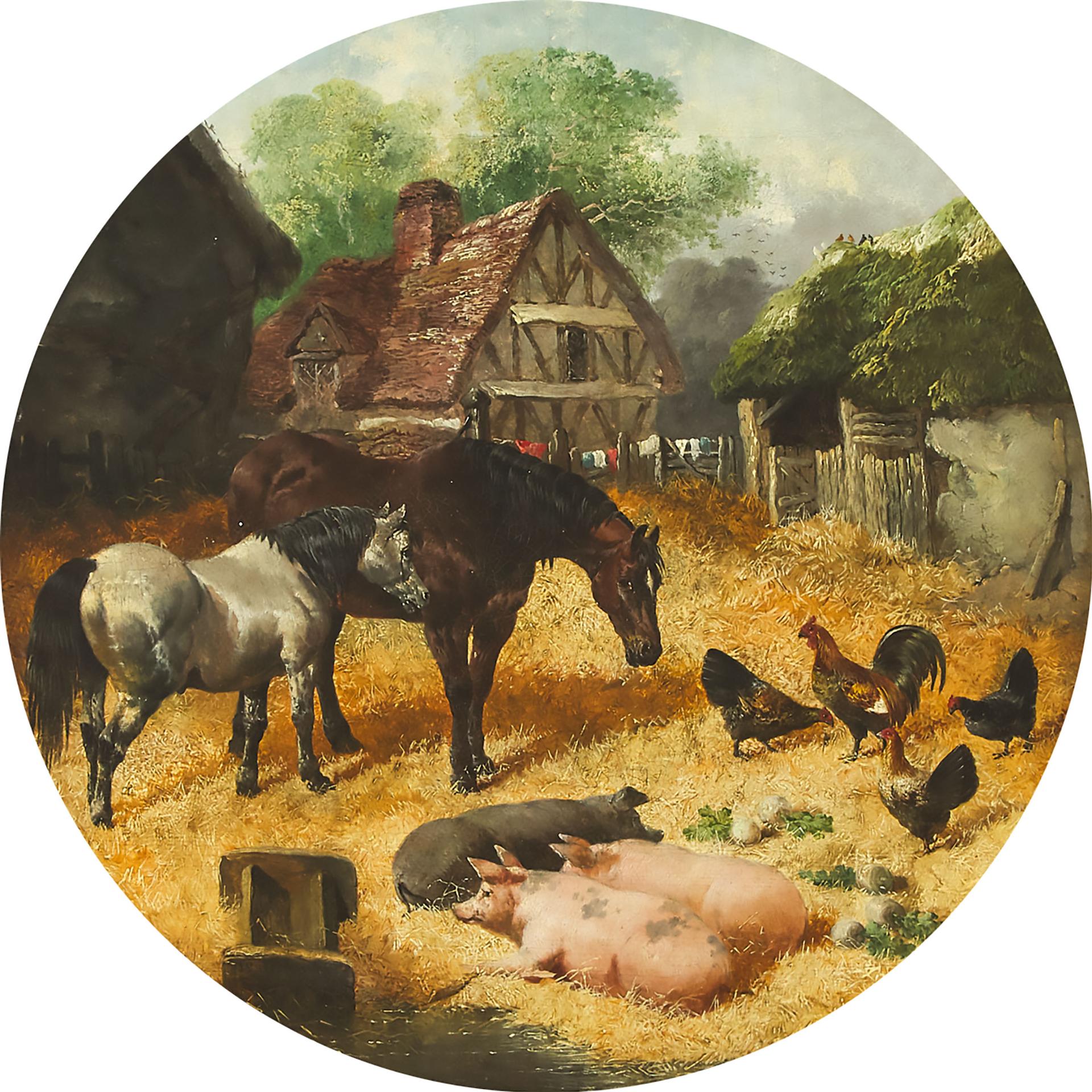 John Frederick Herring (1795-1865) - A Barnyard, 1848