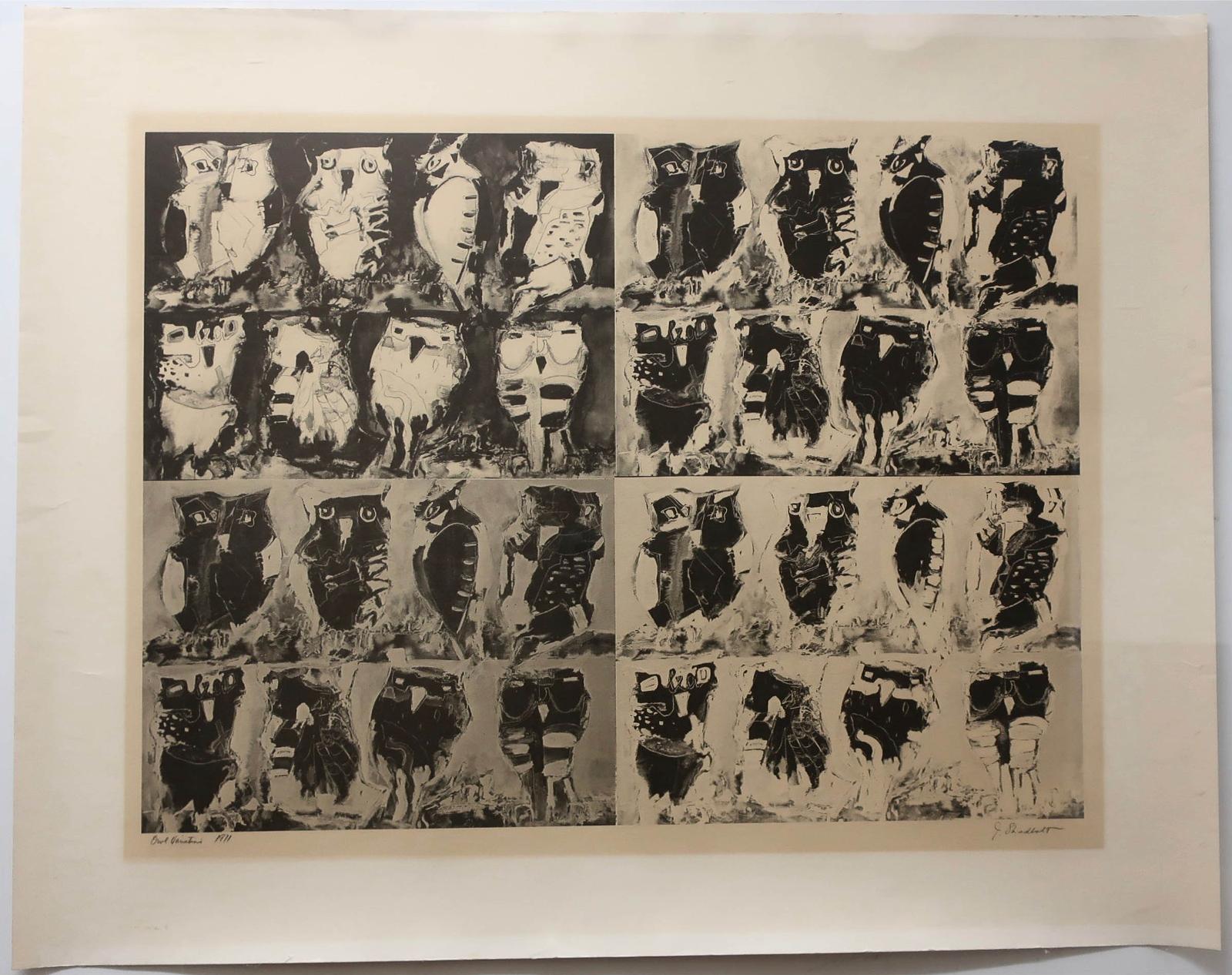 Jack Leaonard Shadbolt (1909-1998) - Owl Variations