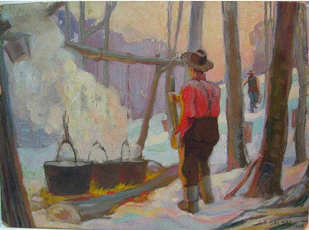 Jfl MacDonald - Boiling Down Sap Near Burk Falls, Ont.