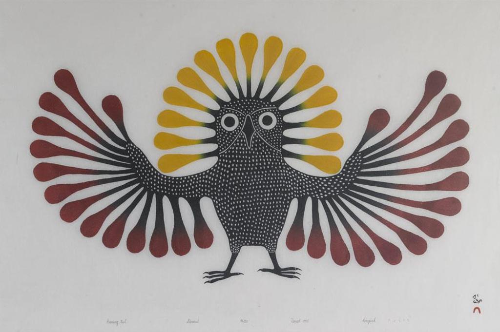 Kenojuak Ashevak (1927-2013) - Preening Owl