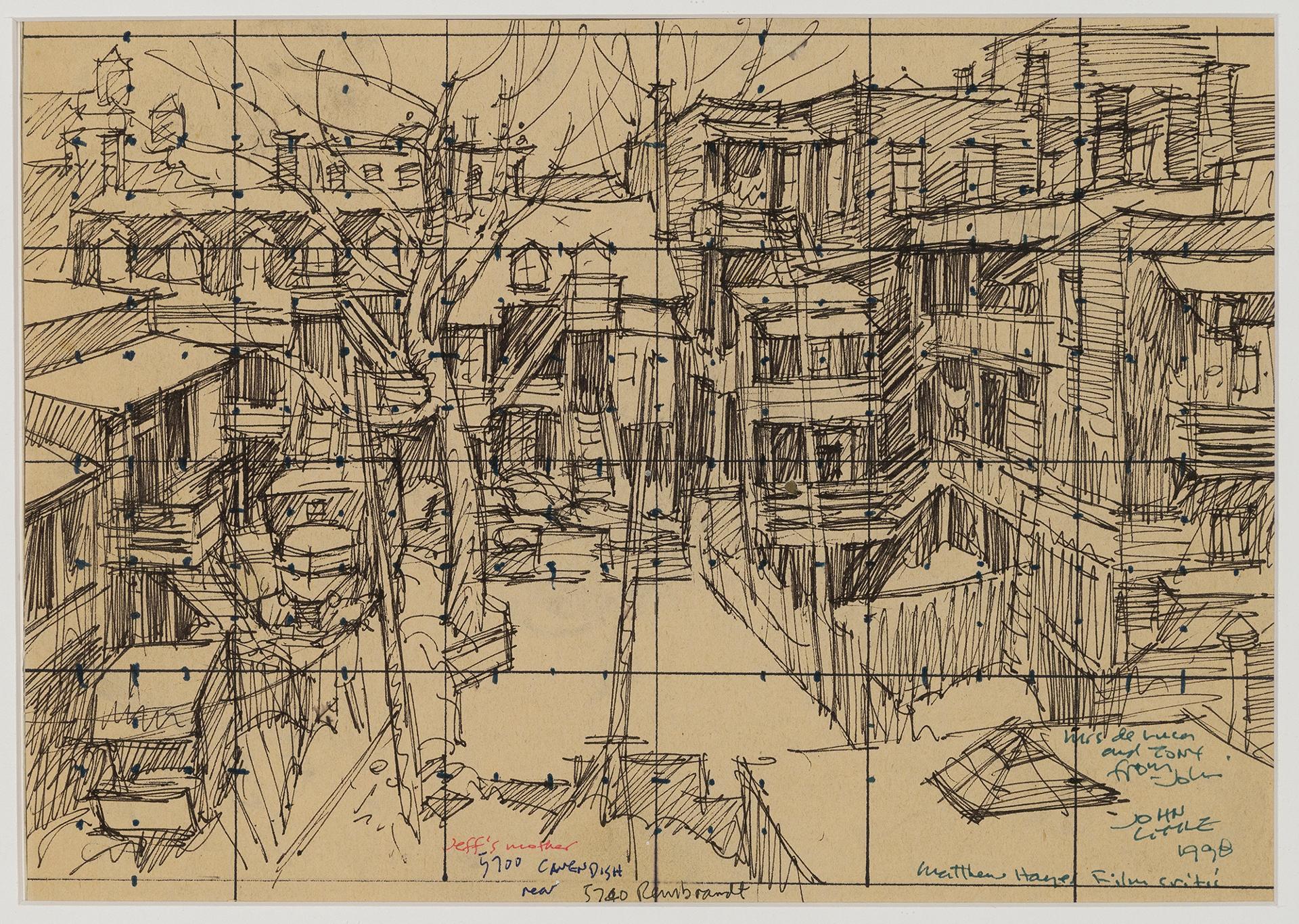 John Geoffrey Caruthers Little (1928-2024) - Sketch for Backyard Hockey, Montréal, 1998