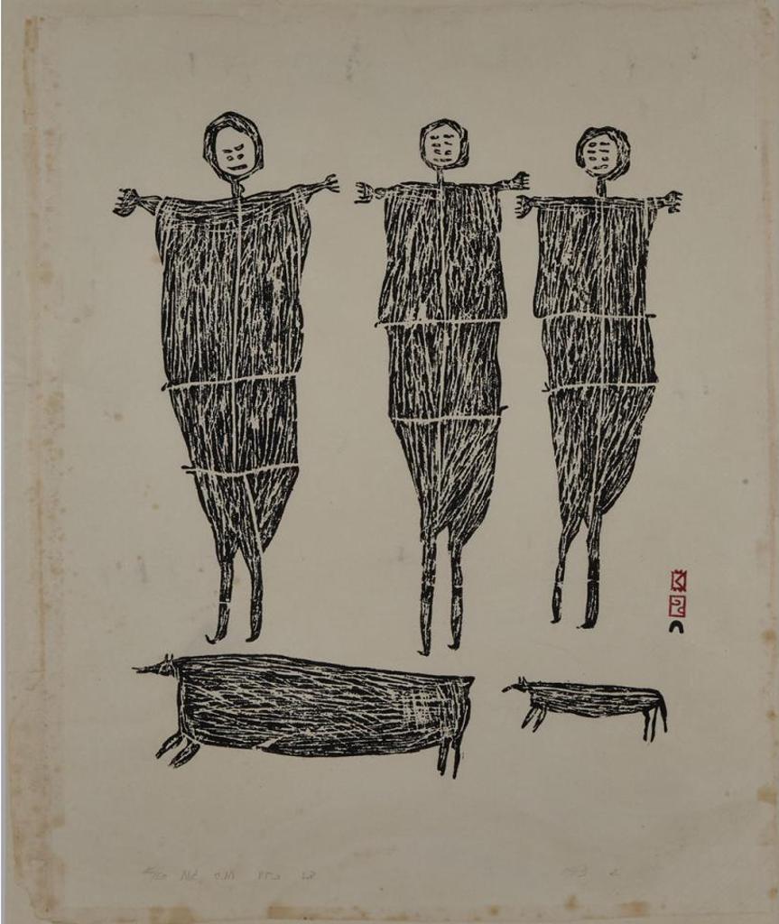 Parr (1893-1969) - Three Men And Two Dogs