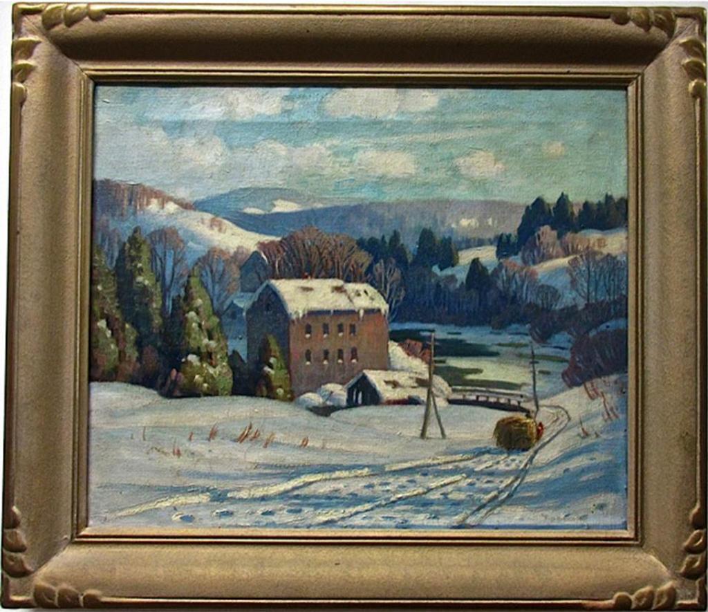 Frederick Henry Brigden (1871-1956) - Hay Wagon Passing Old Mill