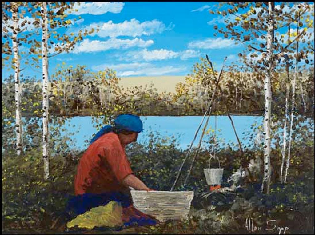 Allen Fredrick Sapp (1929-2015) - Washing the Clothes Near a Slough
