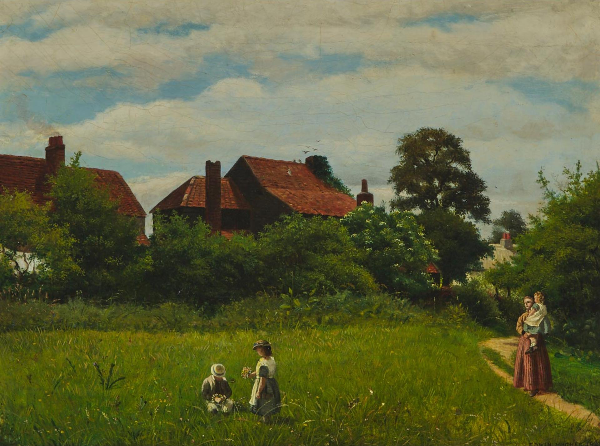 Edwin Hughes - Picking Flowers, 1860