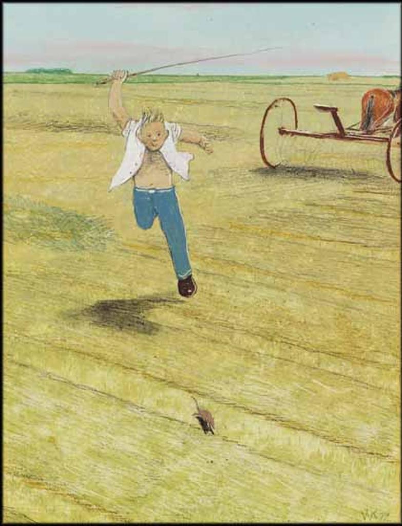 William Kurelek (1927-1977) - Mouse in the Hayfield