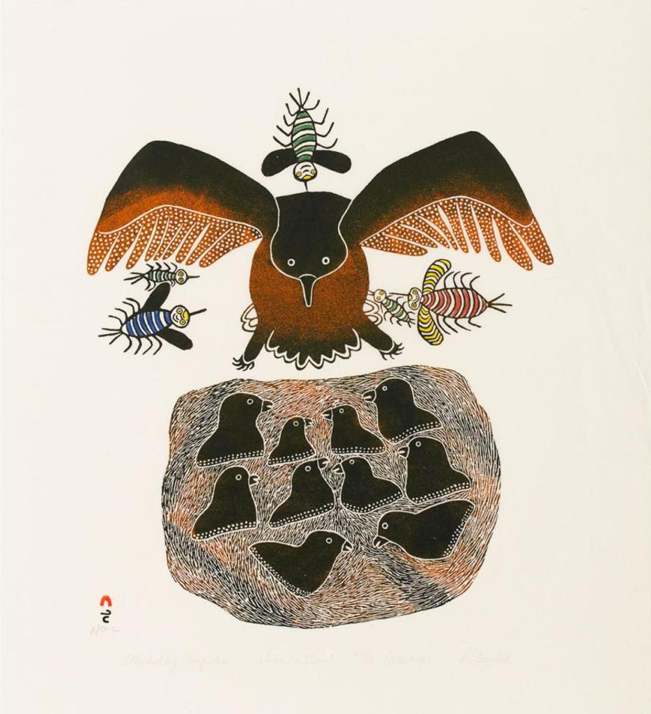 Pitseolak Ashoona (1904-1983) - Attacked By Mosquitoes