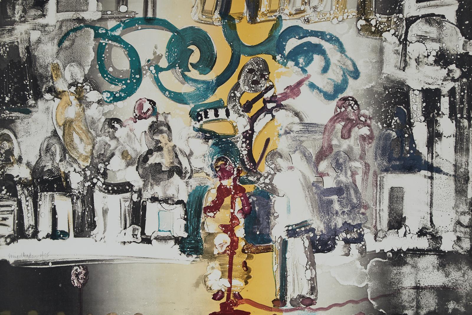Romare Howard Bearden (1911-1988) - Introduction For A Blues Queen (Uptown At Savoy) (From The Jazz Series), 1970 [gelburd/Rosenberg, Gg#77]