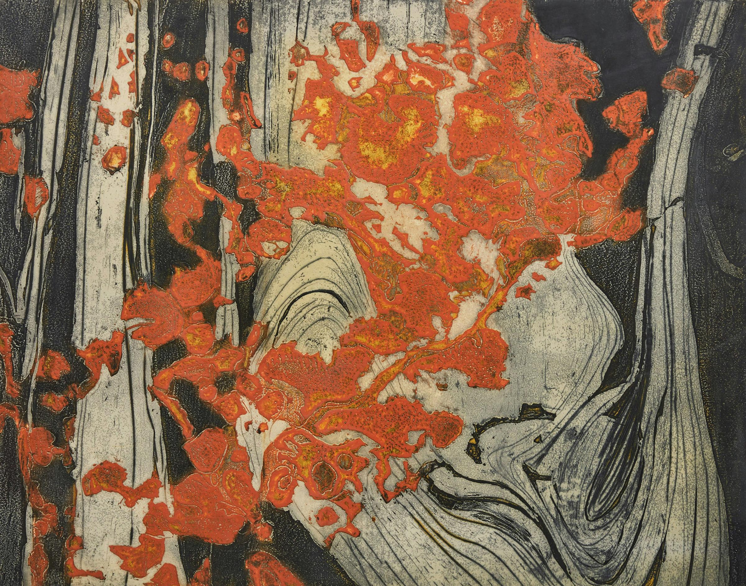 Edward John (Ted) Bartram (1938-2019) - Lichen Channel Rock (Canadian Shield Series)