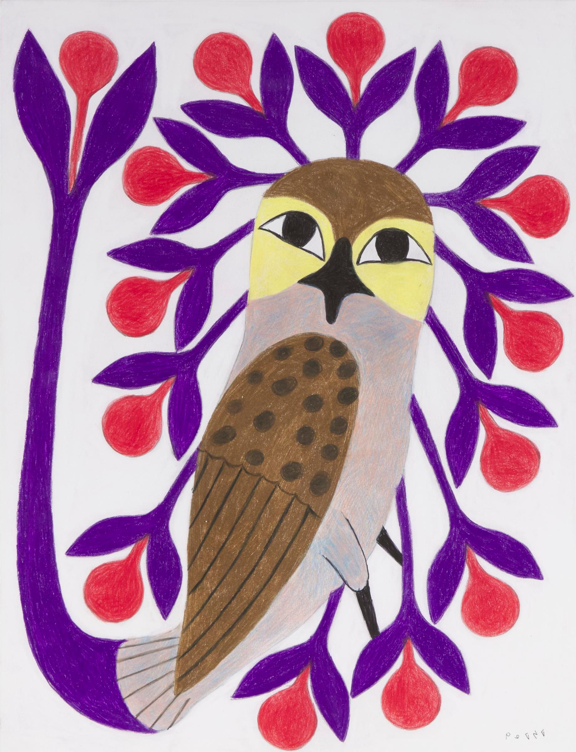 Kenojuak Ashevak (1927-2013) - Untitled (Owl), 2010