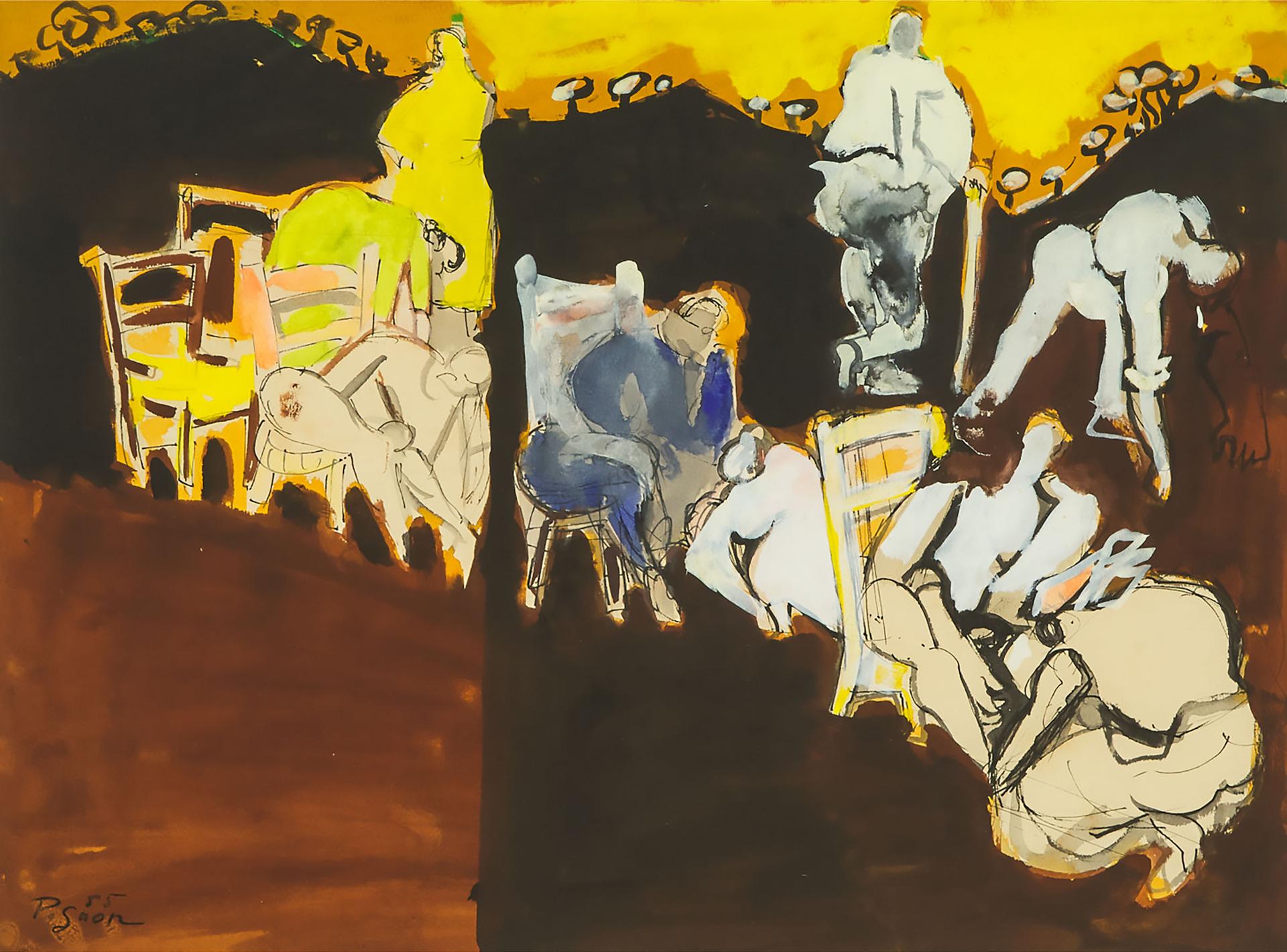 Édouard Pignon - Untitled (Figures Seated), 1955