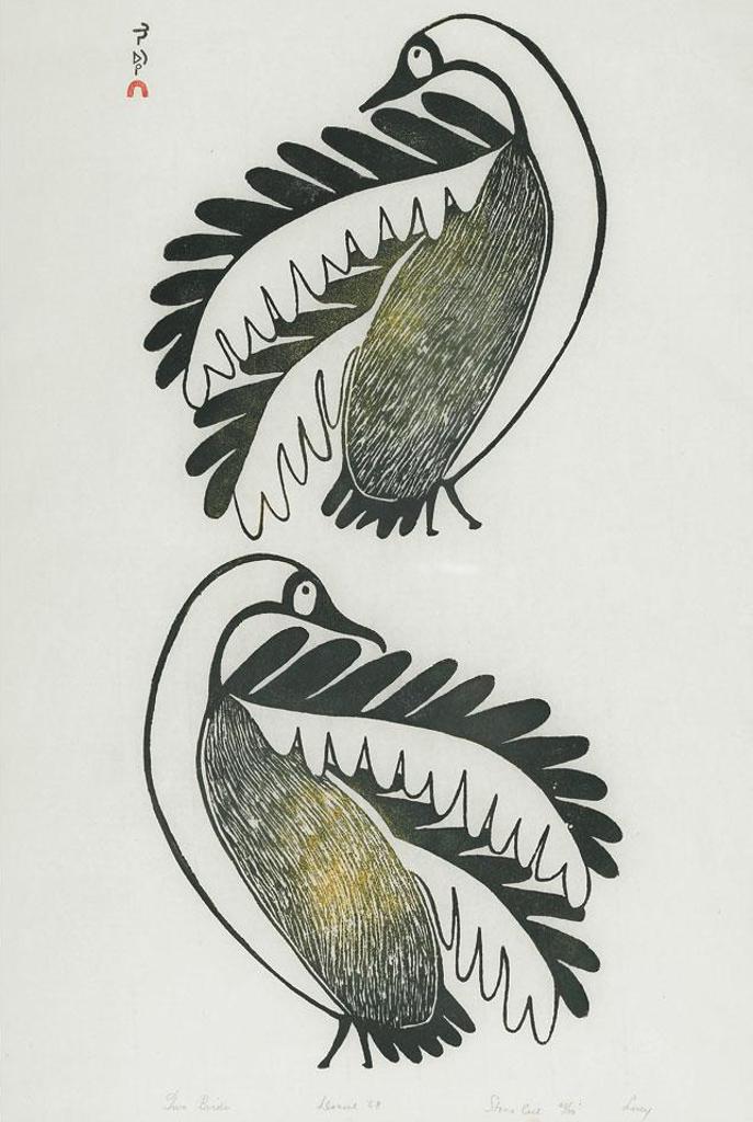 Lucy Qinnuayuak (1915-1982) - Two Birds