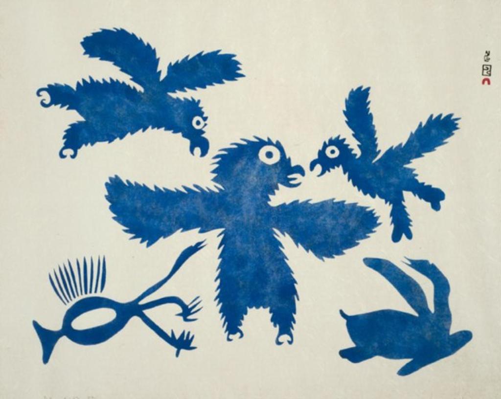 Pitseolak Ashoona (1904-1983) - Owl At Play