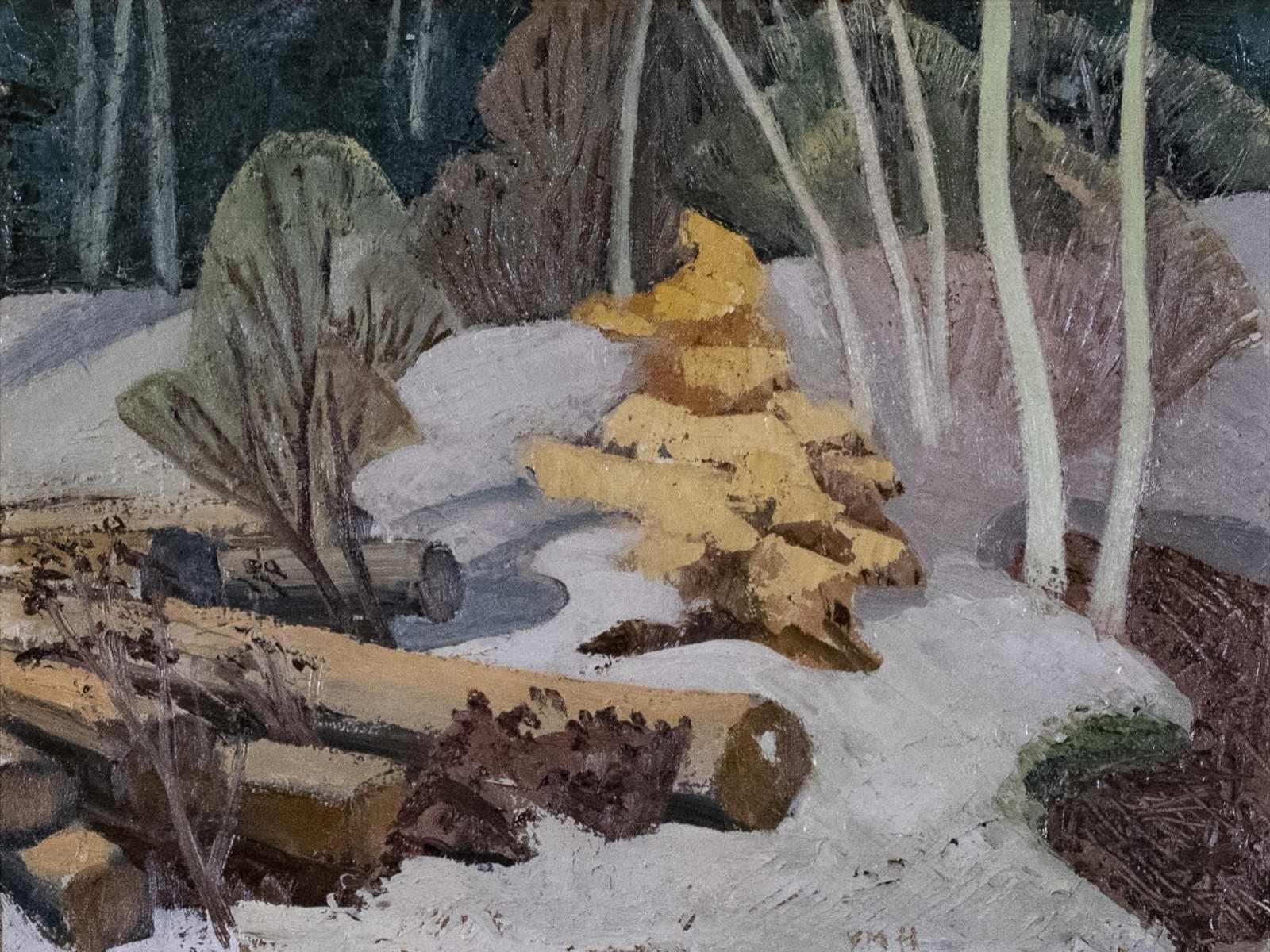 Yvonne Mckague Housser (1897-1996) - Winter Landscape (Autumn Landscape Verso)