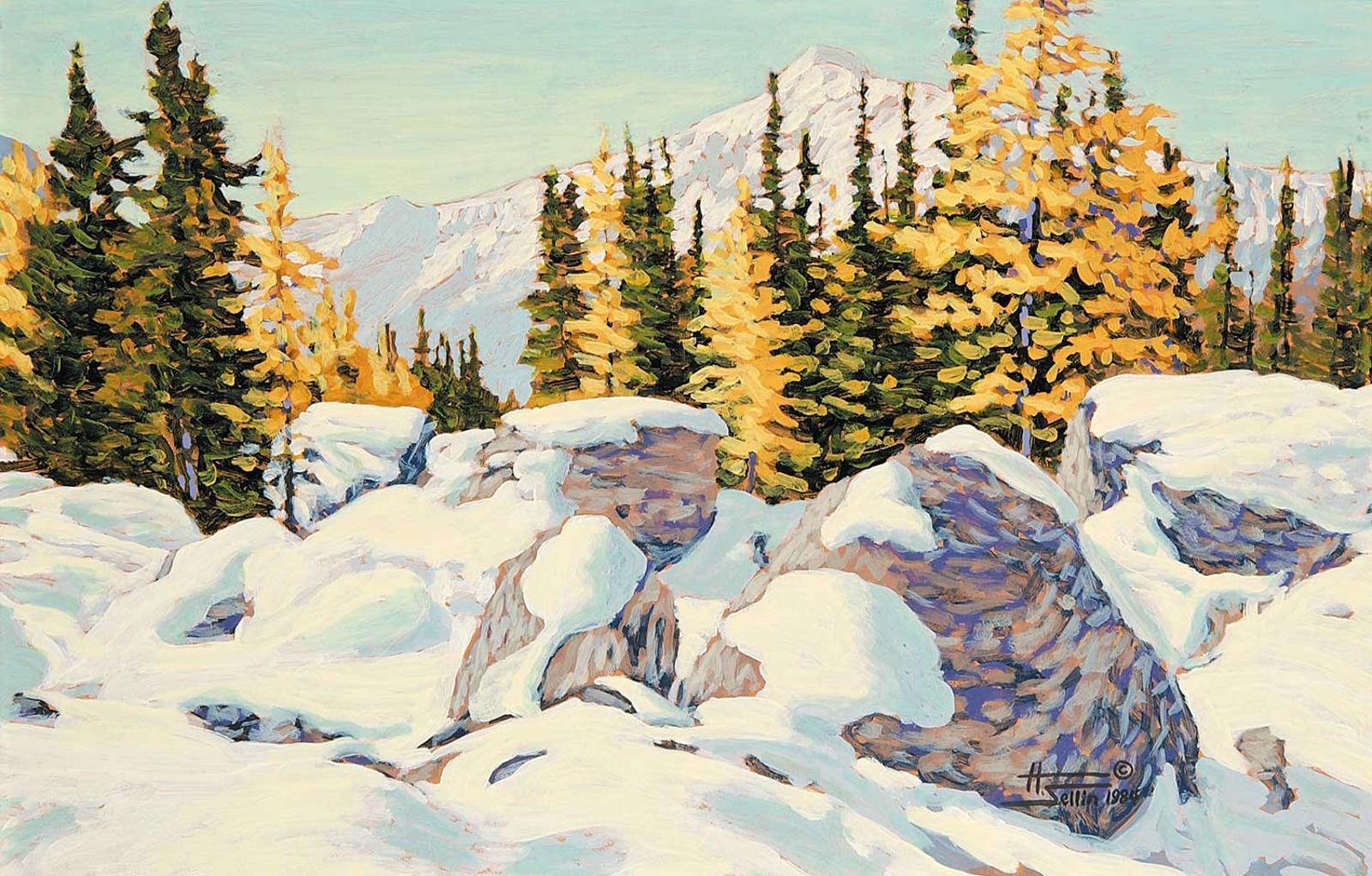 Herbert Otto (Herb) Sellin (1943) - Larch and Rock Landscape [Near Schaffer Lake, Above Lake O'Hara]