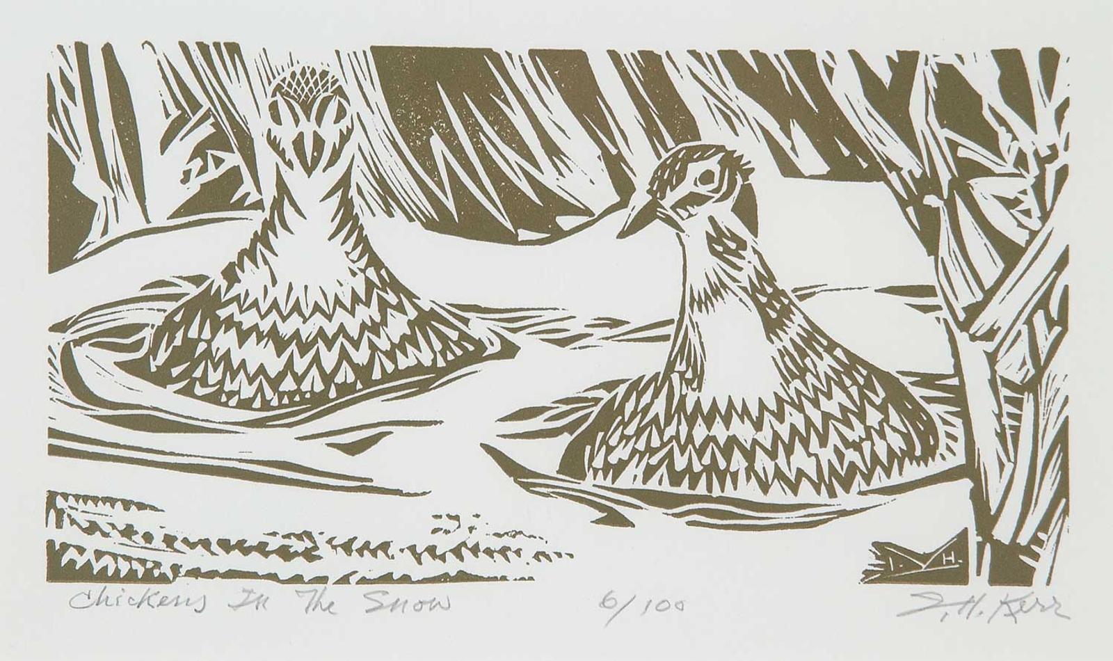 Illingworth Holey (Buck) Kerr (1905-1989) - Chickens in the Snow #6/100
