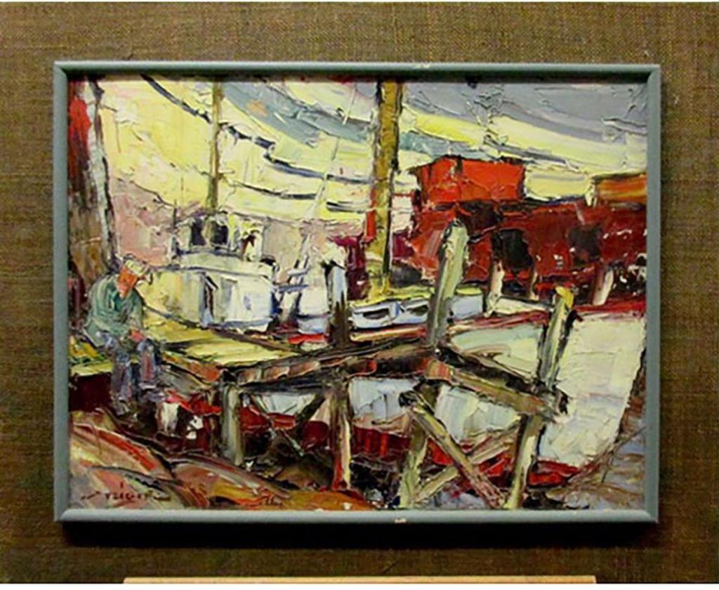 Frederick Steiger (1899-1990) - Wharf Scene With Seated Figure